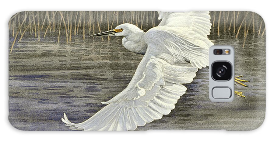 Wildlife Galaxy Case featuring the painting Snowy Egret by Paul Krapf
