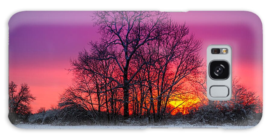Colorful Sky Galaxy Case featuring the photograph Snowy Sunset by Ron Pate