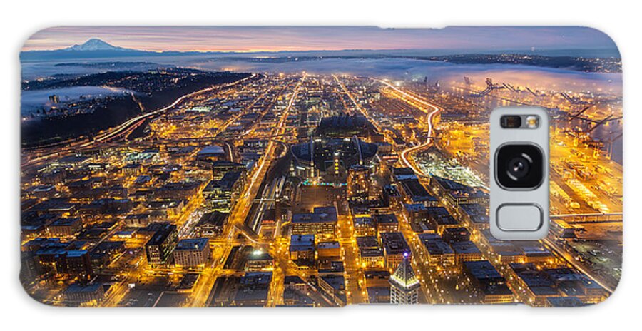 Seattle Galaxy Case featuring the photograph SODO Sunrise by Mike Reid