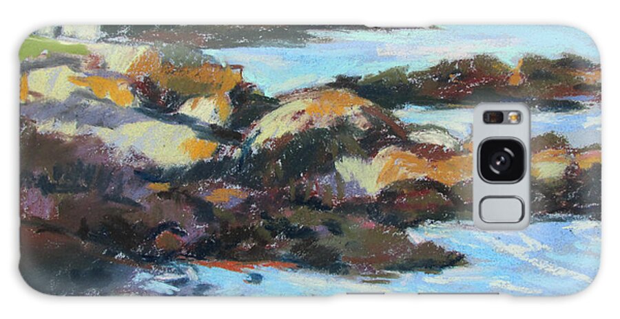 Kennebunkport Galaxy S8 Case featuring the painting Soft Rocks At Kennebunkport by Linda Novick