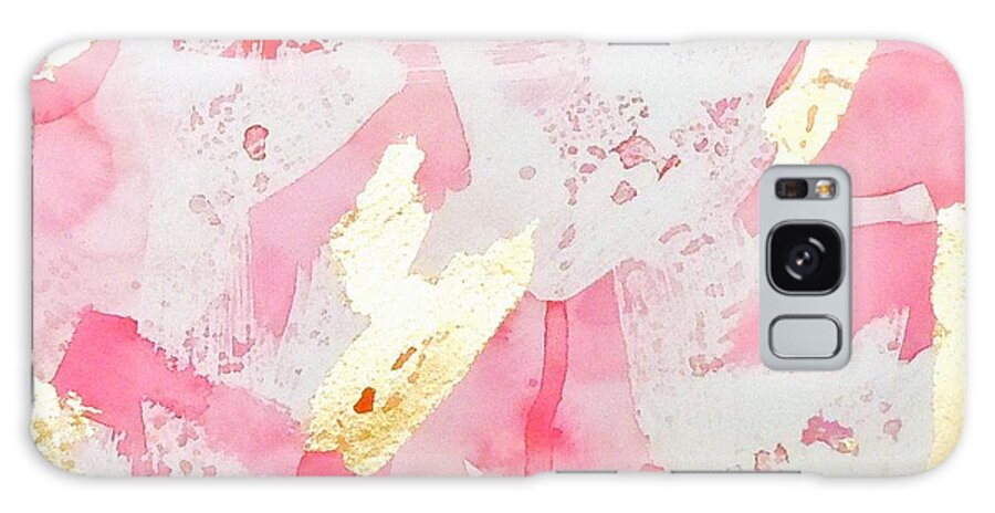 Romantic Abstract Galaxy Case featuring the painting Softly Pink by Roleen Senic