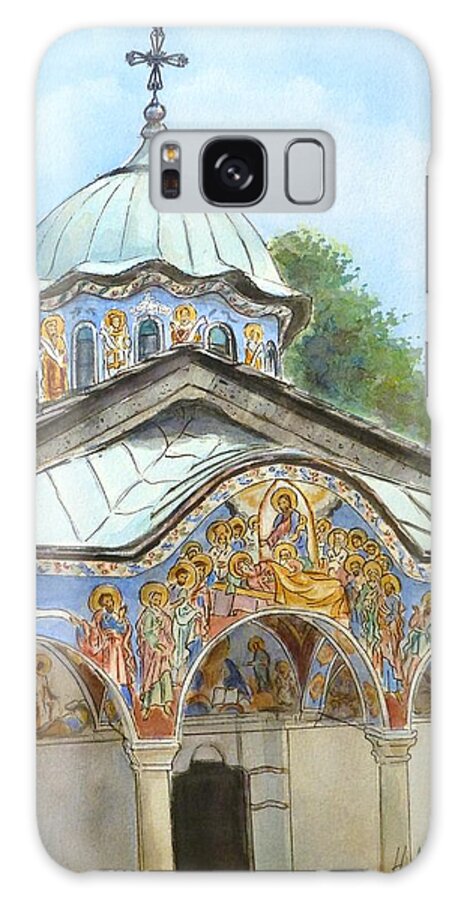 Sokolski Monastery Galaxy Case featuring the painting Sokolski Monastery Bulgaria by Henrieta Maneva
