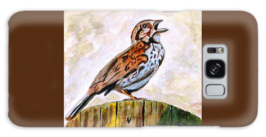 Song Sparrow Galaxy Case featuring the painting Song Sparrow by Angela Davies