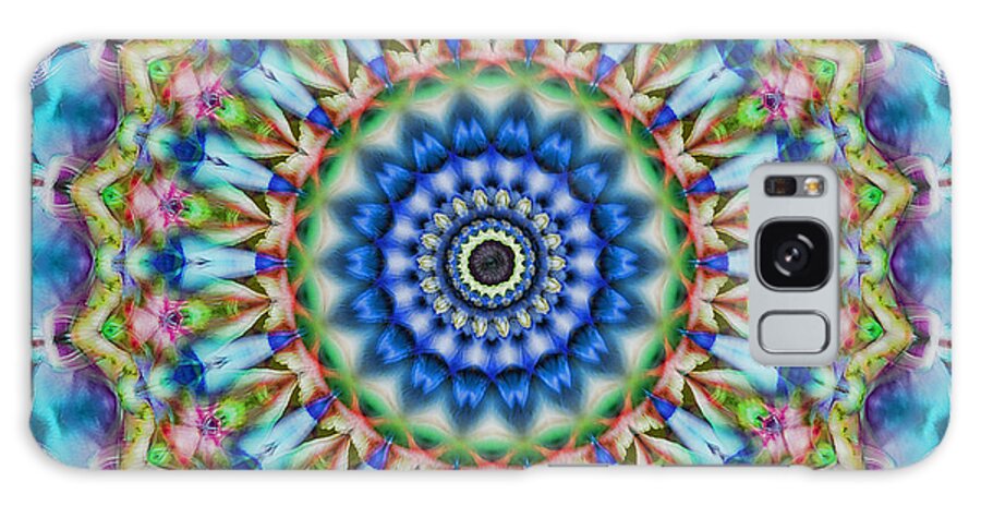 Cindi Ressler Galaxy Case featuring the photograph Soothing Blues Mandala by Cindi Ressler
