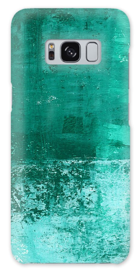 Abstract Art Galaxy Case featuring the painting Soothing Sea - Abstract painting by Linda Woods