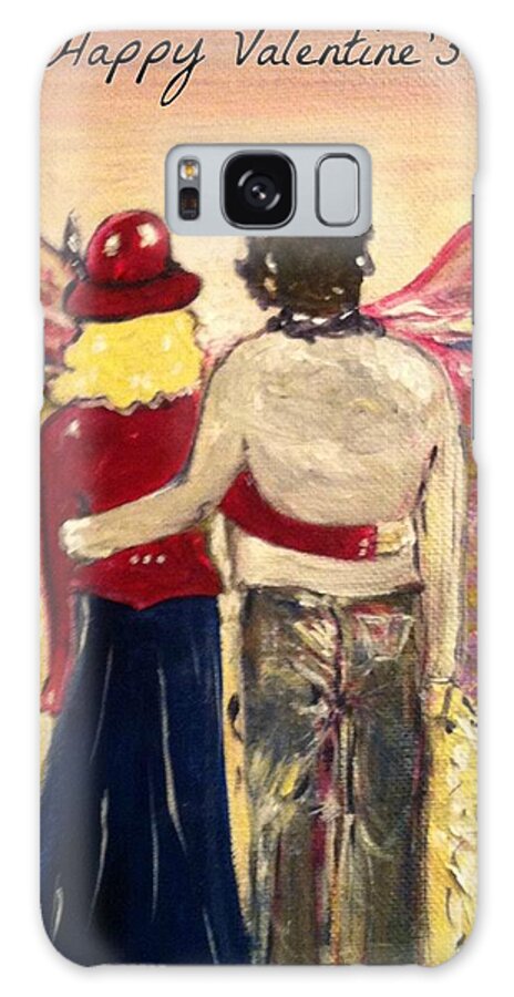 Soul Mates Galaxy Case featuring the painting Soul Mates Happy Valentine's Day by Jacqui Hawk