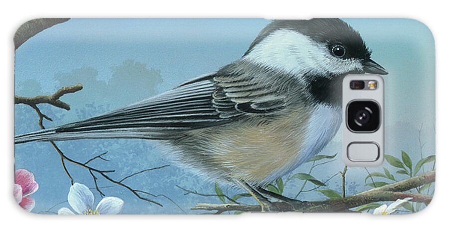 Black-capped Chickadee Painting Galaxy Case featuring the painting Sounds of Spring by Mike Brown