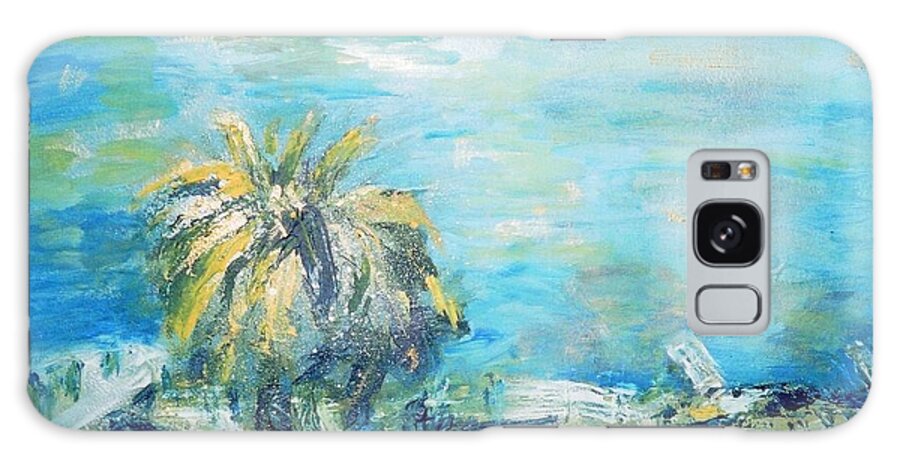 Seascape Galaxy Case featuring the painting South of France  Juan les Pins by Fereshteh Stoecklein