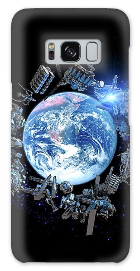 Risk Galaxy Case featuring the digital art Space Junk, Conceptual Artwork by Victor Habbick Visions
