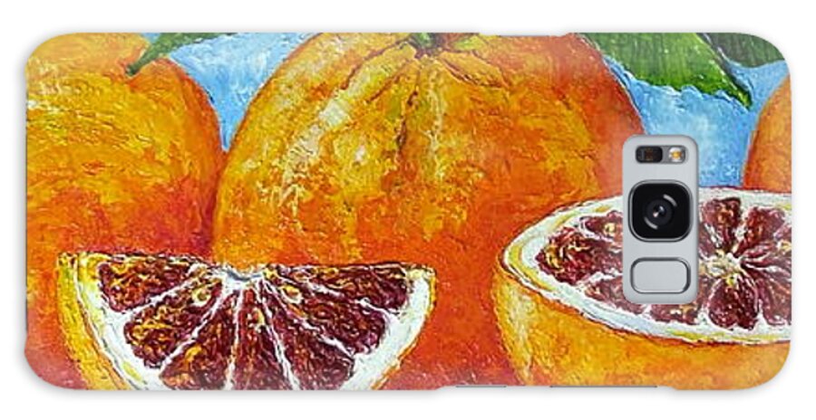 Spanish Blood Orange Galaxy Case featuring the painting Spanish Blood Oranges by Paris Wyatt Llanso