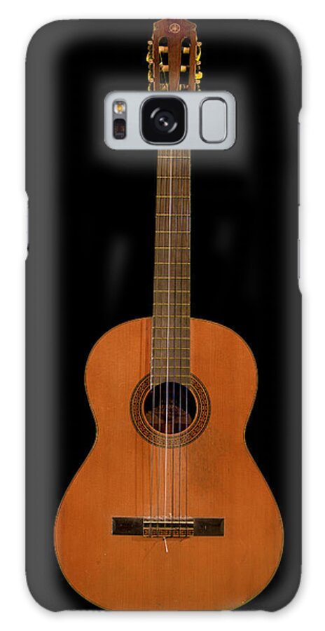 Folk Galaxy Case featuring the photograph Spanish Guitar on Black by Debra and Dave Vanderlaan