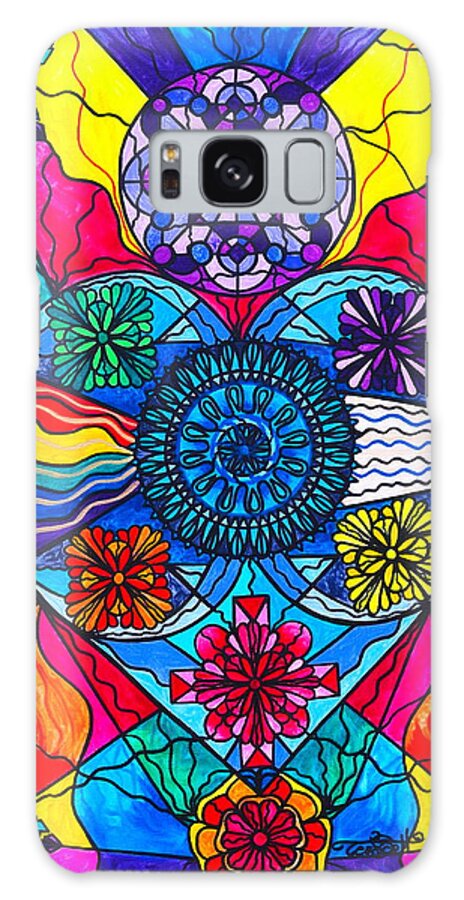 Vibration Galaxy Case featuring the painting Speak From The Heart by Teal Eye Print Store