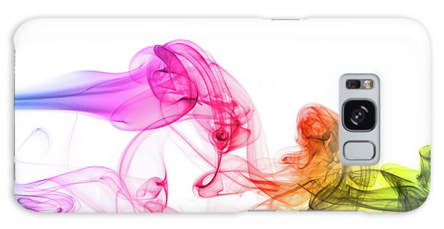 White Background Galaxy Case featuring the photograph Spectrum Colors On Smoke by Assalve