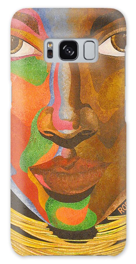 Colorful Focused Face With African Features Galaxy S8 Case featuring the painting Spectrum by William Roby