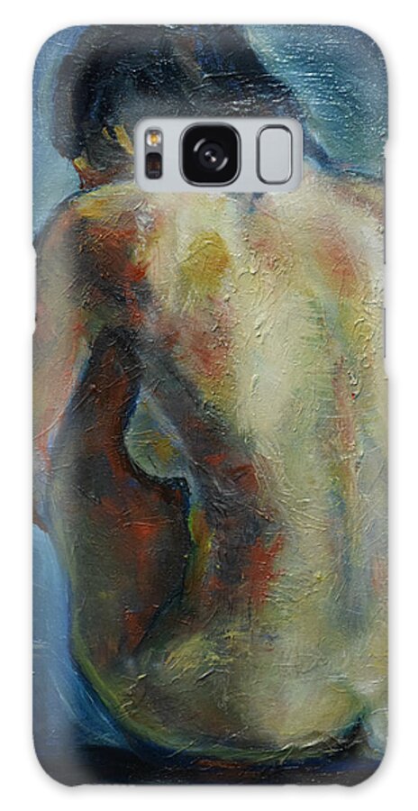 Nude Woman Galaxy Case featuring the painting Sport Girl by Raija Merila