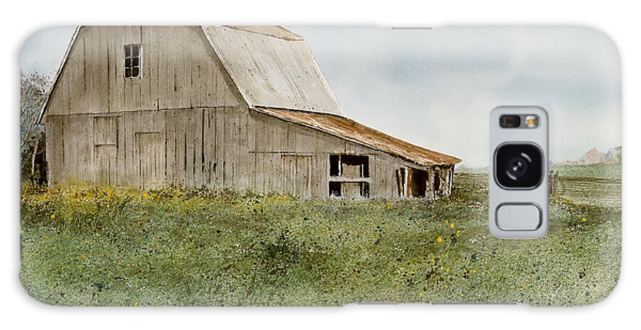 Springtime In Northeastern Oklahoma Finds This Old Barn Surrounded By The First Flowers Of The New Season. Galaxy Case featuring the painting Spring Bouquet by Monte Toon