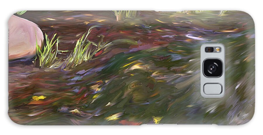 Spring Galaxy Case featuring the painting Spring Creek in Oak Canyon Park by Angela Stanton