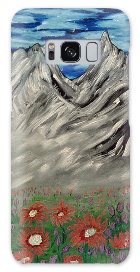 Spring Galaxy Case featuring the painting Spring Flowers in the Mountians by Suzanne Surber