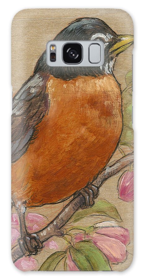 Robin Galaxy Case featuring the painting Spring Robin 3 by Tracie Thompson