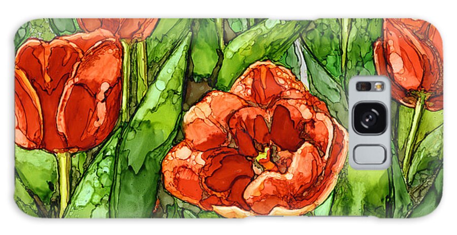 Tulips Galaxy Case featuring the painting Spring Tulips by Vicki Baun Barry