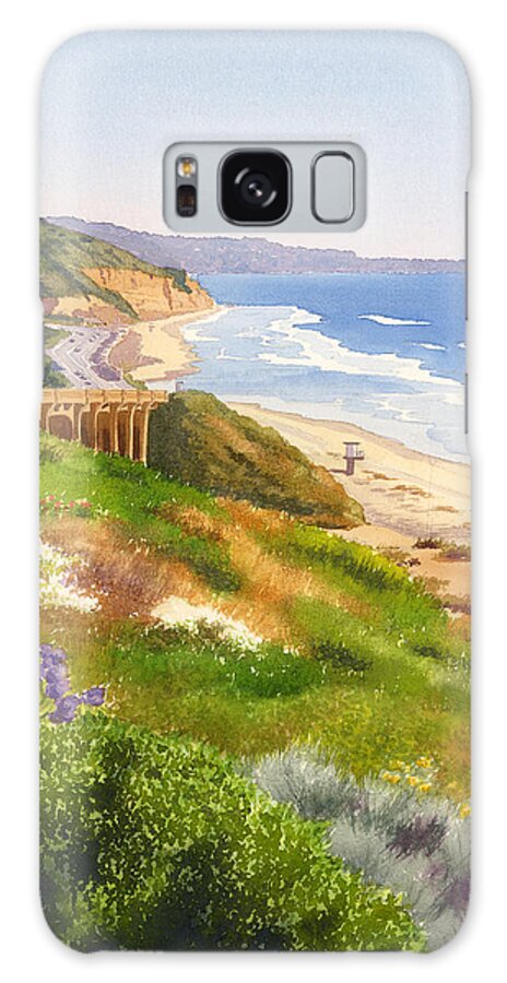 California Galaxy Case featuring the painting Spring View of Torrey Pines by Mary Helmreich