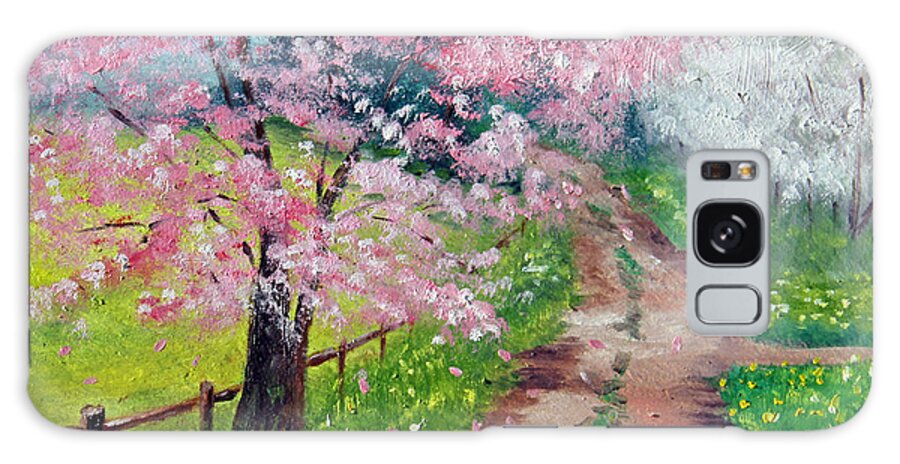 Spring Galaxy Case featuring the painting Springtime Road by Meaghan Troup