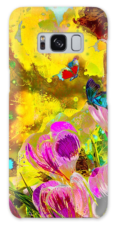  Flower Mixed Media Galaxy S8 Case featuring the photograph Springtime Splash by Mayhem Mediums