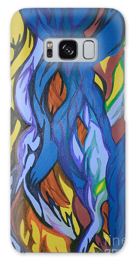 Growth Galaxy S8 Case featuring the painting Sprouting Seed 2 by Mary Mikawoz