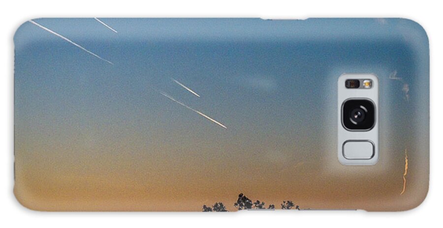 Jet Trails Galaxy Case featuring the photograph Squadron of Jet Trails over Ireland by James Truett