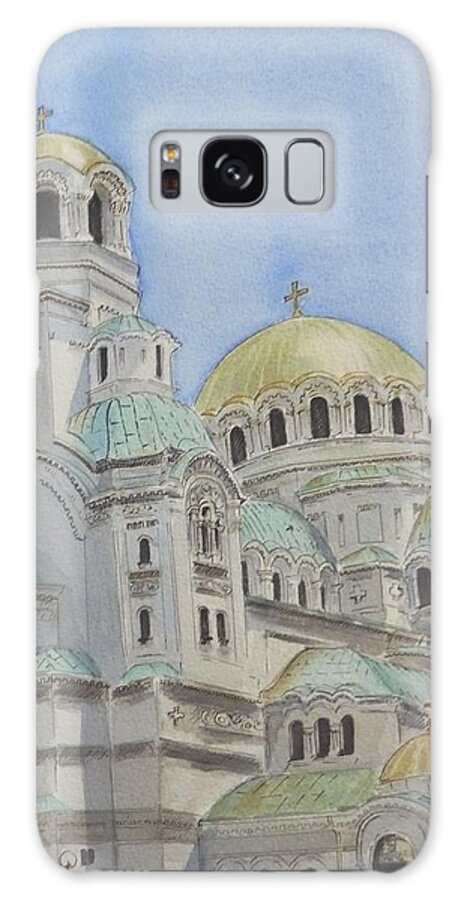 Churches Galaxy Case featuring the painting St Alexander Nevsky Cathedral Sofia Bulgaria by Henrieta Maneva