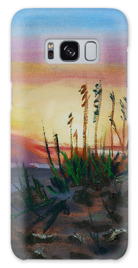 Beach Galaxy Case featuring the painting Beach at Sunrise by Michael Daniels