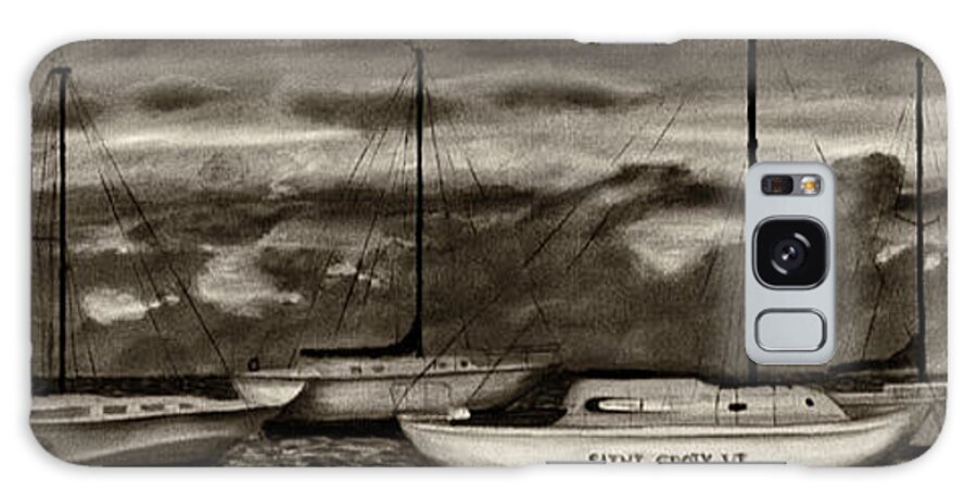 St Croix Galaxy Case featuring the photograph St Croix Sailboats at sunset sepia by Iris Richardson