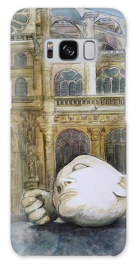 Architecture Galaxy Case featuring the painting St Eustache I by Henrieta Maneva