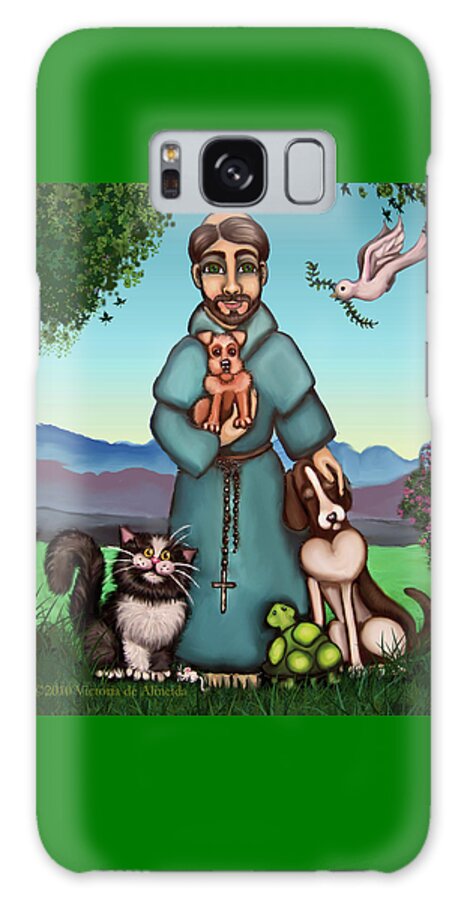 St. Francis Galaxy Case featuring the painting St. Francis Libertys Blessing by Victoria De Almeida