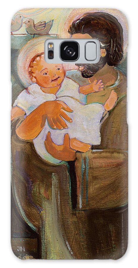Jen Norton Galaxy Case featuring the painting St. Joseph and Baby Jesus by Jen Norton