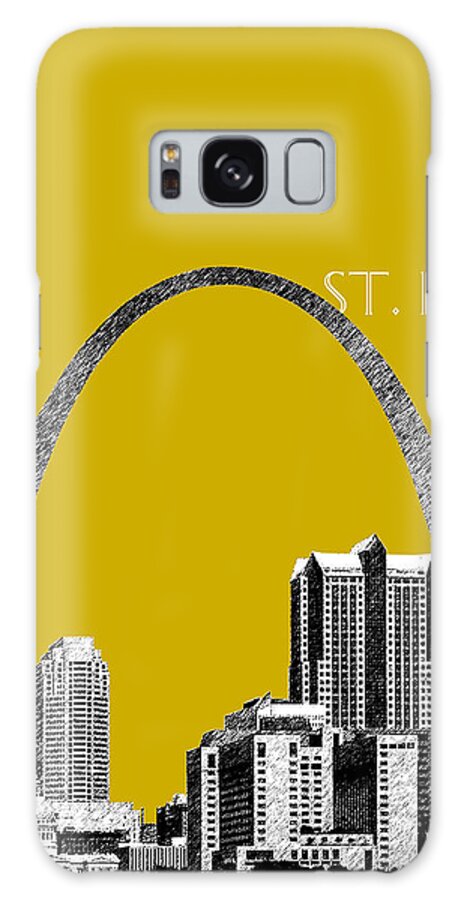 Architecture Galaxy S8 Case featuring the digital art St Louis Skyline Gateway Arch - Gold by DB Artist