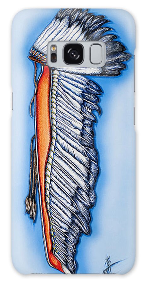 Native America Galaxy Case featuring the mixed media Standing Honor by Kem Himelright