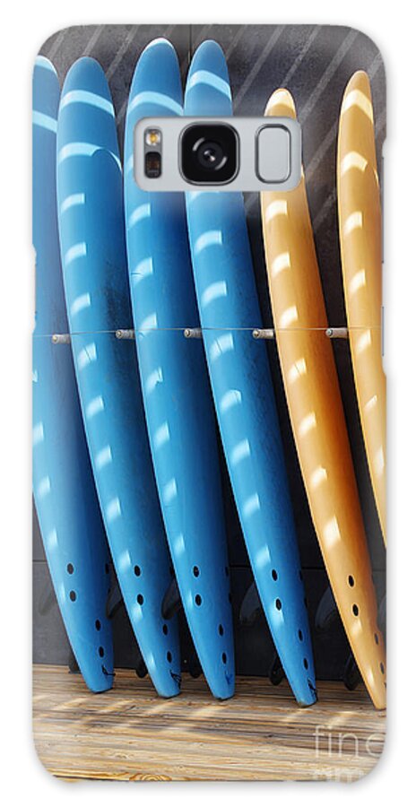 Background Galaxy Case featuring the photograph Standing Surf boards by Carlos Caetano