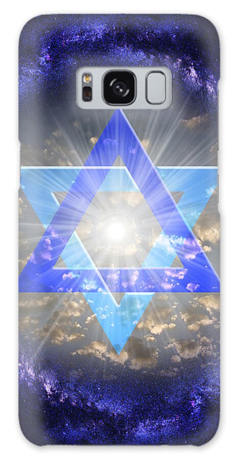 Star Of David Galaxy Case featuring the digital art Star Of David and The Milky Way by Endre Balogh