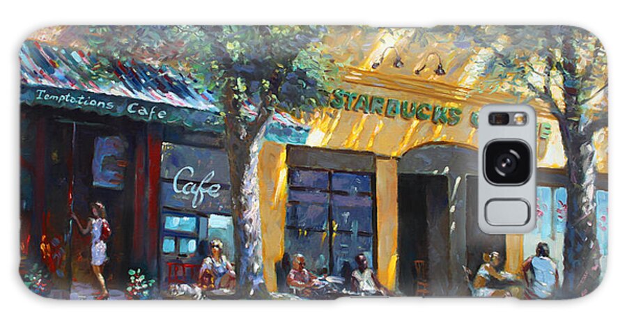 Sturbucks Galaxy Case featuring the painting Starbucks Hangout Nyack NY by Ylli Haruni