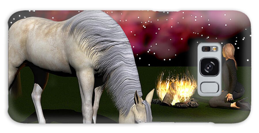 Horse Galaxy S8 Case featuring the digital art Starlight and Fire Bright by Michele Wilson