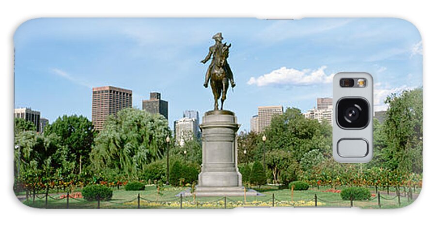 Photography Galaxy Case featuring the photograph Statue In A Garden, Boston Public by Panoramic Images