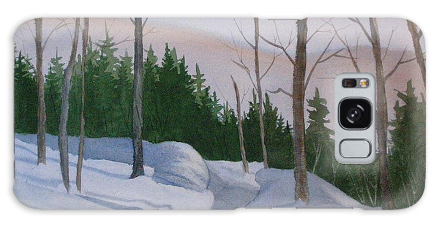 Snow Scene Galaxy Case featuring the painting Stay On The Path by Lynn Quinn