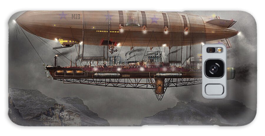 Steampunk Galaxy Case featuring the photograph Steampunk - Blimp - Airship Maximus by Mike Savad