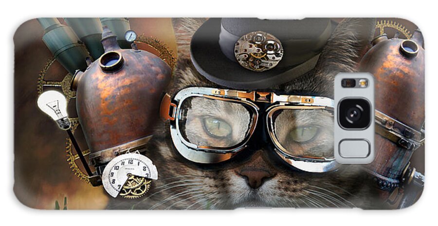 Cat Galaxy S8 Case featuring the photograph Steampunk Cat by Juli Scalzi