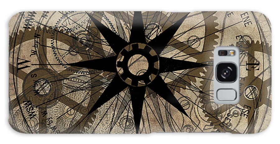 Steampunk Galaxy Case featuring the painting Steampunk Gold Gears II by James Hill