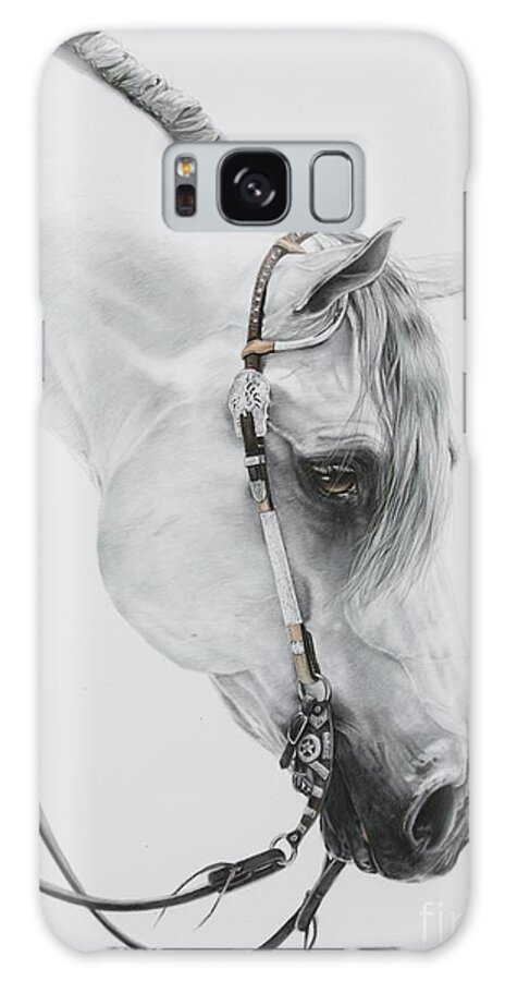 Grey Horse Galaxy Case featuring the pastel Sterling by Joni Beinborn