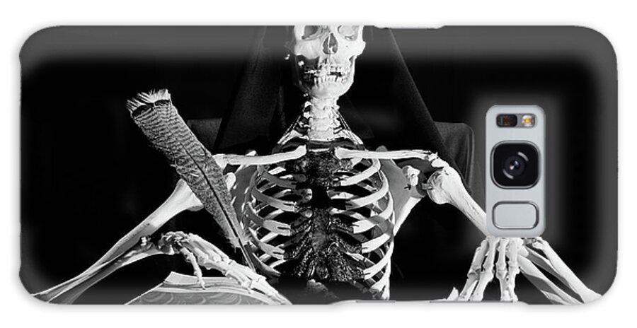 Photography Galaxy Case featuring the photograph Still Life Of Skeleton Writing In Large by Vintage Images