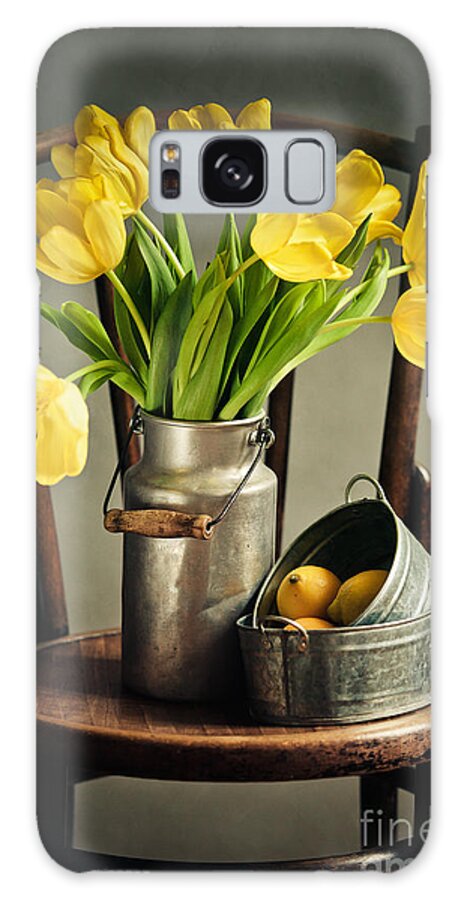 Tulip Galaxy Case featuring the photograph Still Life with Yellow Tulips by Nailia Schwarz