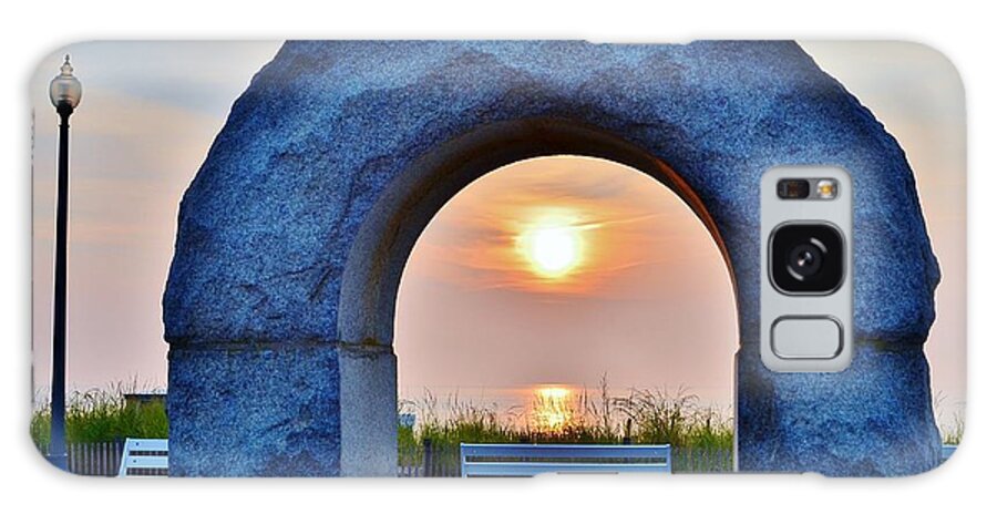 Fountain Galaxy Case featuring the photograph Sunrise Through the Arch - Rehoboth Beach Delaware by Kim Bemis